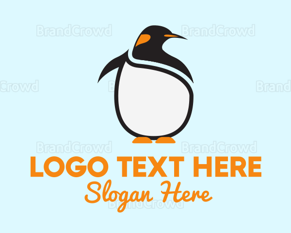 Large King Penguin Bird Logo