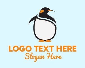 Ocean Animal - Large King Penguin Bird logo design