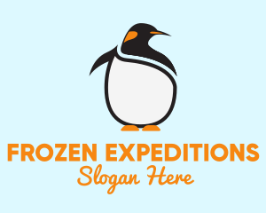 Large King Penguin Bird logo design