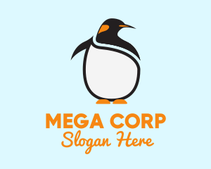 Large King Penguin Bird logo design