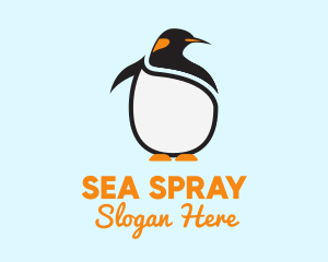 Large King Penguin Bird logo design