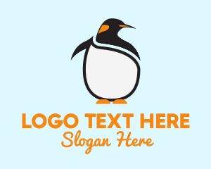 Large King Penguin Bird Logo