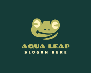Smiling Frog Cartoon logo design