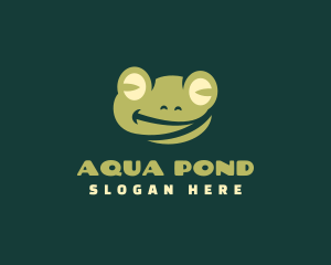 Smiling Frog Cartoon logo design