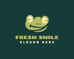 Smiling Frog Cartoon logo design