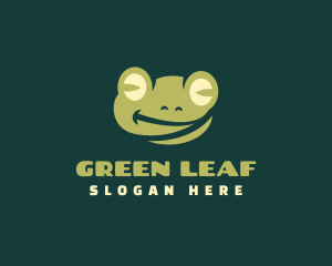 Smiling Frog Cartoon logo design