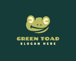 Toad - Smiling Frog Cartoon logo design