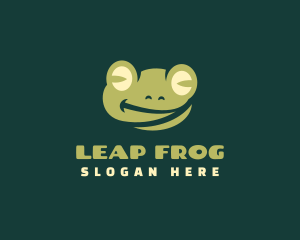Frog - Smiling Frog Cartoon logo design