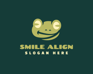 Smiling Frog Cartoon logo design