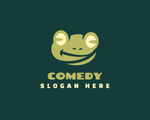 Animal - Smiling Frog Cartoon logo design