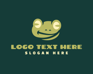 Frog - Smiling Frog Cartoon logo design