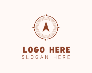 Forestry - Rustic Wood Compass logo design