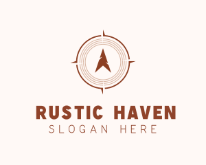 Rustic Wood Compass logo design