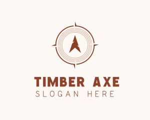 Rustic Wood Compass logo design