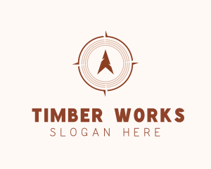 Rustic Wood Compass logo design