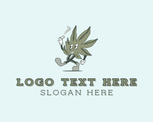 Weed Pipe - Marijuana Smoking Weed logo design