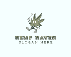 Marijuana Smoking Weed logo design