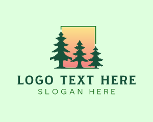 Trekking - Pine Tree Forest logo design