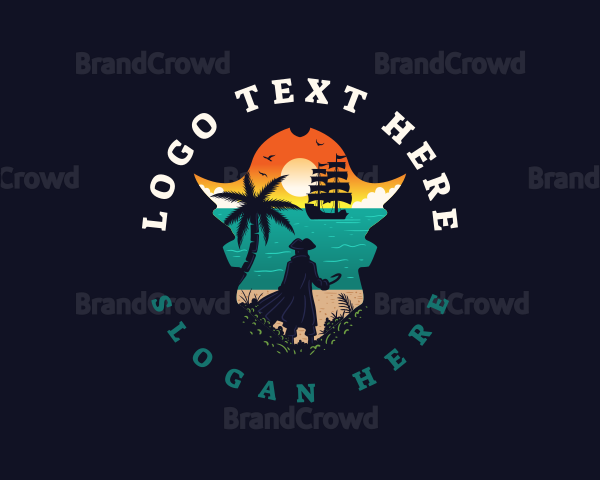 Pirate Ship Beach Logo