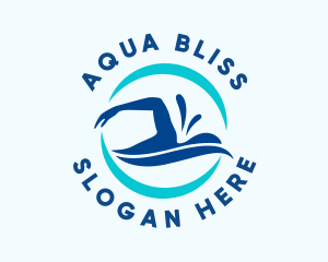 Aqua Wave Swimming  logo design