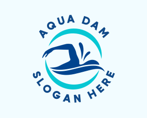 Aqua Wave Swimming  logo design