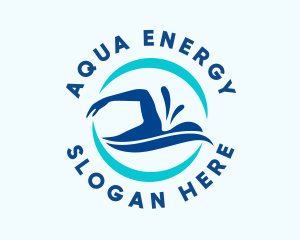 Aqua Wave Swimming  logo design