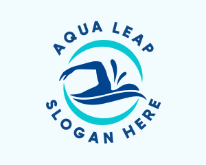 Aqua Wave Swimming  logo design