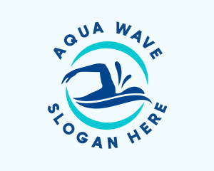Aqua Wave Swimming  logo design