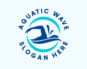 Aqua Wave Swimming  logo design