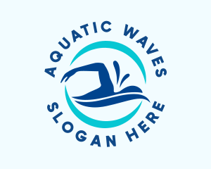 Swimming - Aqua Wave Swimming logo design