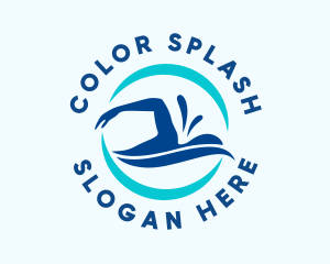 Aqua Wave Swimming  logo design