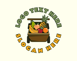 Peach - Organic Fruit Cart logo design