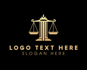 Column - Law Column Justice Scale logo design