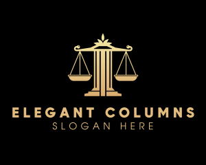 Law Column Justice Scale logo design