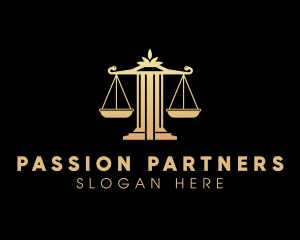 Law Column Justice Scale logo design