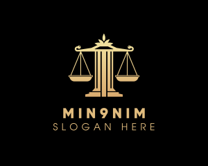 Law Column Justice Scale logo design