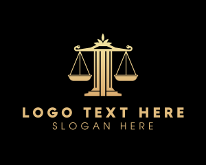 Law - Law Column Justice Scale logo design