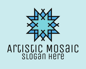 Mosaic - Blue Snowflake Mosaic logo design
