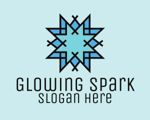 Shine - Blue Snowflake Mosaic logo design