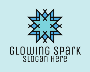 Blue Snowflake Mosaic logo design