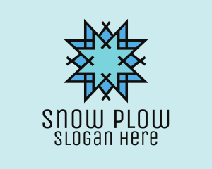 Blue Snowflake Mosaic logo design