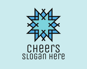 Star - Blue Snowflake Mosaic logo design