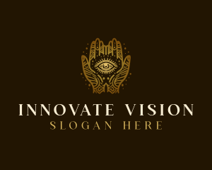 Fortune Telling Hand Eye logo design