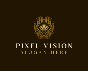 Fortune Telling Hand Eye logo design