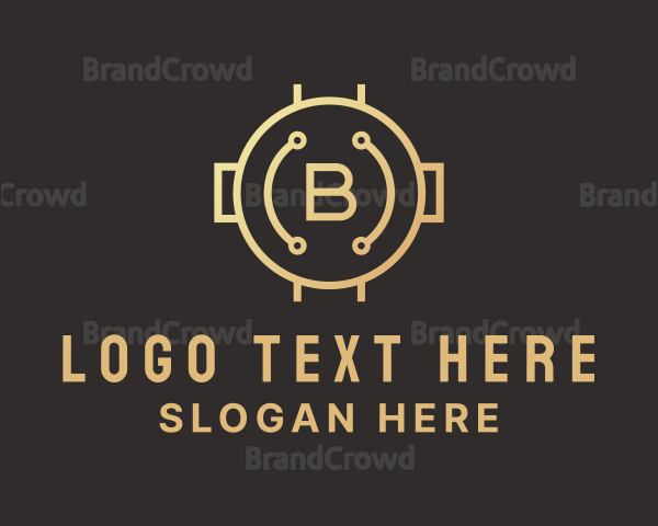 Gold Crypto Letter B Logo