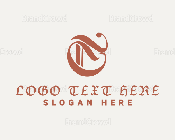 Antique Gothic Letter T Logo