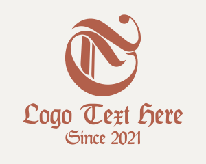 Lettering - Gothic Letter T logo design