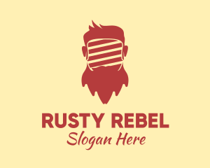 Grungy - Hipster Guy Beard logo design