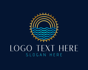 Tide - Ocean Wave Sun logo design