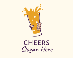 Beer Drinking Glass logo design
